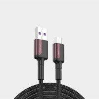 KUULAA Micro USB kabelis 1m 3A fast charge ar pītu melnu apvalku