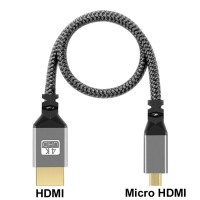 Kabelis micro HDMI - HDMI 1.5m ar pītu izolāciju