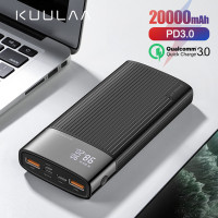 KUULAA Power Bank 20000mAh QC PD 3.0 Fast Charging black
