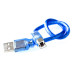 USB kabelis USB-A uz USB-B 30cm zils