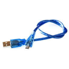USB kabelis USB-A uz Micro-USB 30cm zils