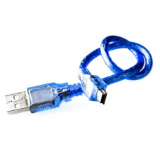 USB kabelis USB-A uz Mini-USB 30cm zils