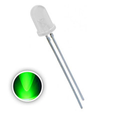 LED gaismas diode 5mm matēti balta/spīd zaļa