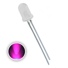LED gaismas diode 5mm matēti balta/spīd rozā