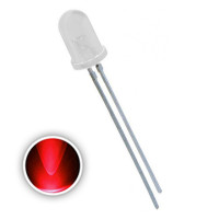 LED gaismas diode 5mm matēti balta/spīd sarkana