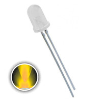 LED gaismas diode 5mm matēti balta/spīd dzeltena