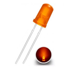 LED gaismas diode 5mm oranža