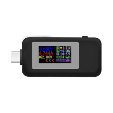 USB-C testeris ar krāsainu ekrānu melns